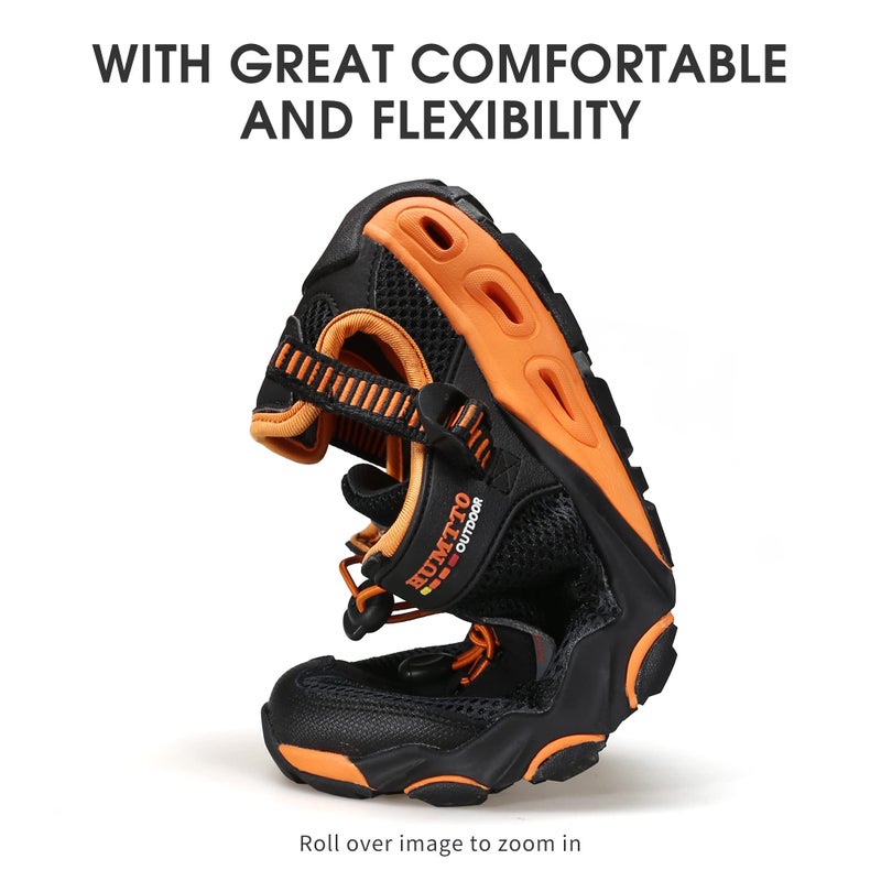 HUMTTO Men's Amphibious Water Shoes - Outdoor Hiking Sandals for Men Summer Non-Slip Quick Drying Water Sandals River Shoes 11-11.5 Black - Image 4
